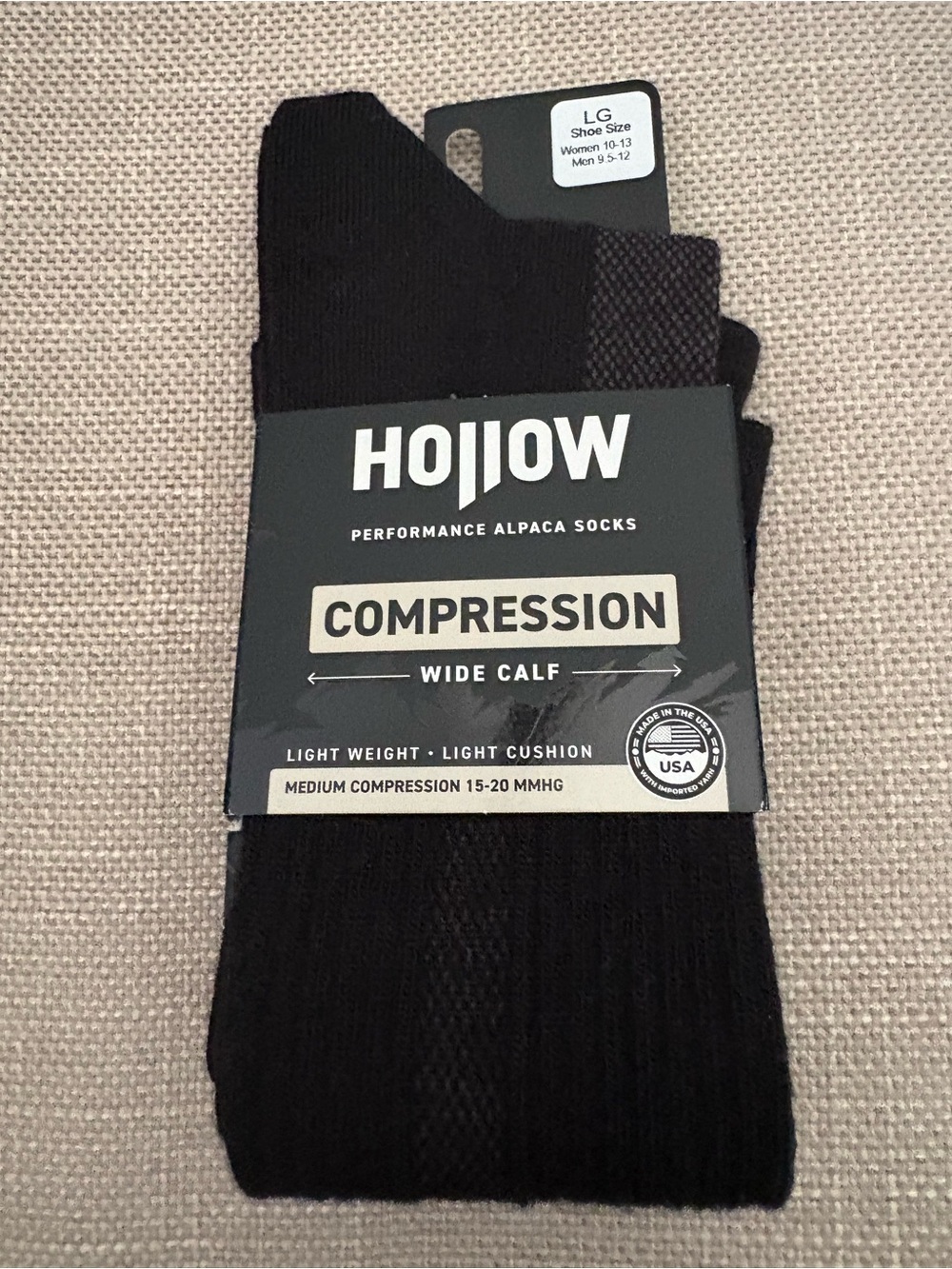 Hollow Performance Alpaca Compression Socks - Black-New